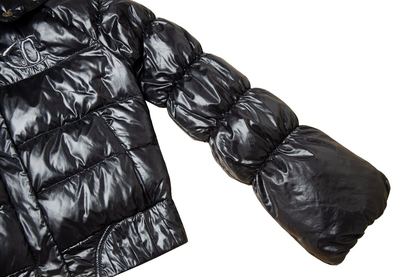 Roberto Cavalli flared sleeves cropped puffer jacket / Vintage archive Cavalli high neck puffy down jacket