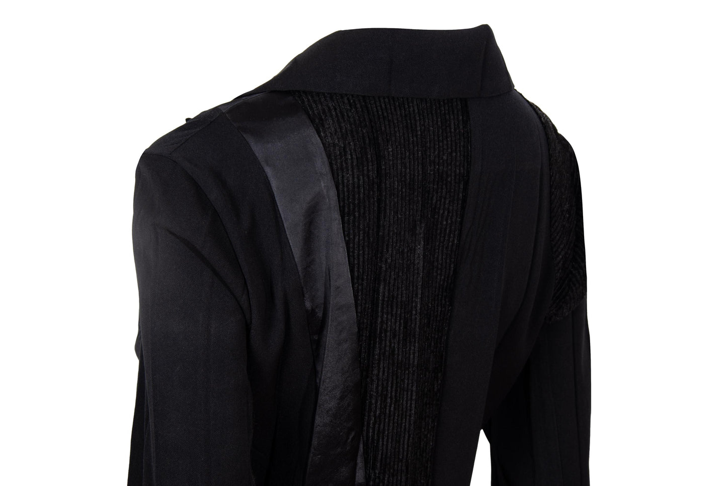 Vintage French brand deconstructed pleats avant garde black asymmetrical jacket / Made in France