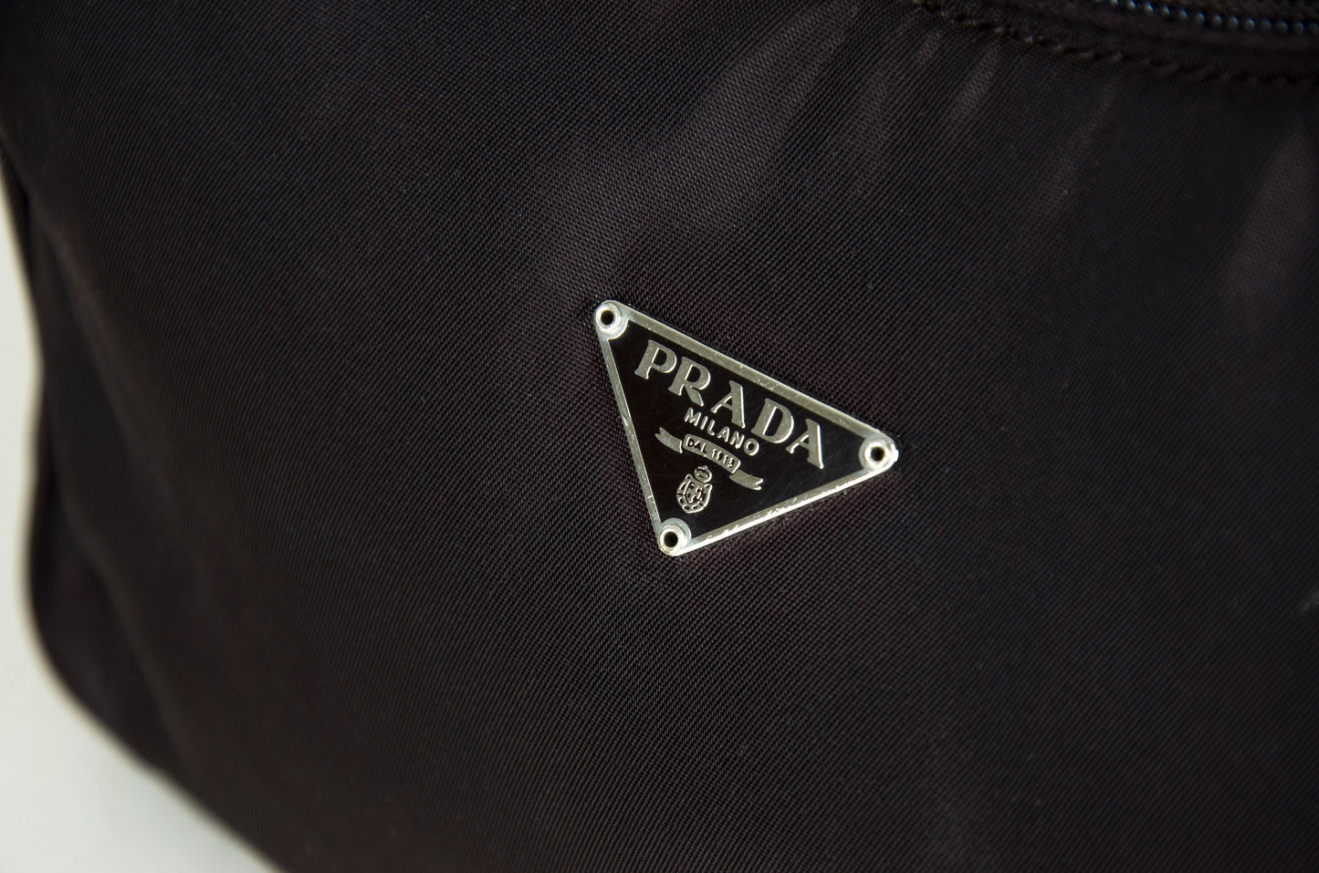Vintage Prada brown tessuto mini hobo handbag / 90s - 2000s Prada brown nylon mini purse