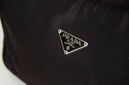Vintage Prada brown tessuto mini hobo handbag / 90s - 2000s Prada brown nylon mini purse