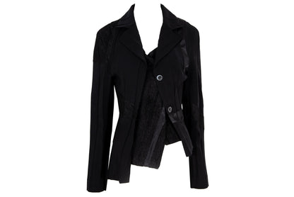 Vintage French brand deconstructed pleats avant garde black asymmetrical jacket / Made in France