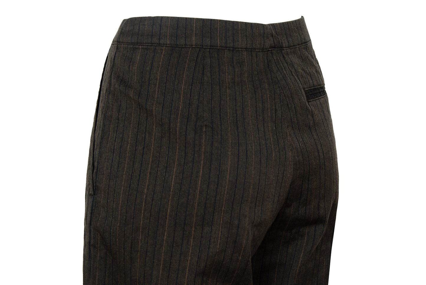 Vintage Dries Van Noten wool & cotton straight wide striped trousers.