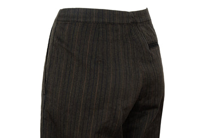 Vintage Dries Van Noten wool & cotton straight wide striped trousers.