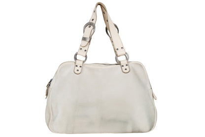 2005 Dior Gaucho bag Galliano era chainmail cream suede saddle bag / Made in Italy