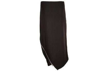 Vintage Collection Privée? wool blend brown striped avant garde skirt / Made in Italy