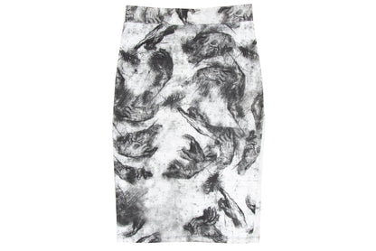 Vintage black and white charcoal drawing greek statue print skirt / Made in Spain