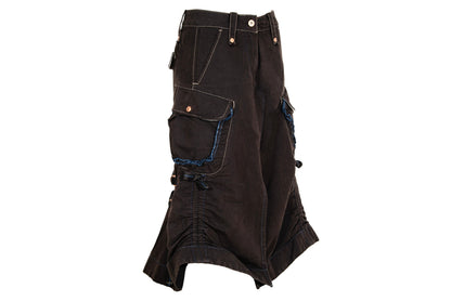 S/S 2003 Marithé + François Girbaud brown cotton cargo multi-pocket skirt / Made in Italy
