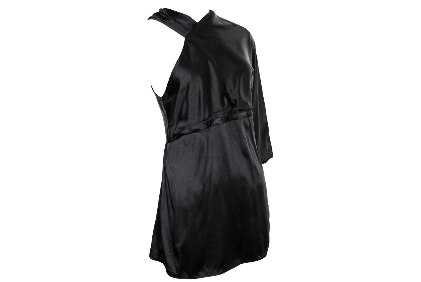 Early 2000s Costume National silk one sleeve avant garde asymmetrical blouse / Made in Italy