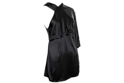 Early 2000s Costume National silk one sleeve avant garde asymmetrical blouse / Made in Italy