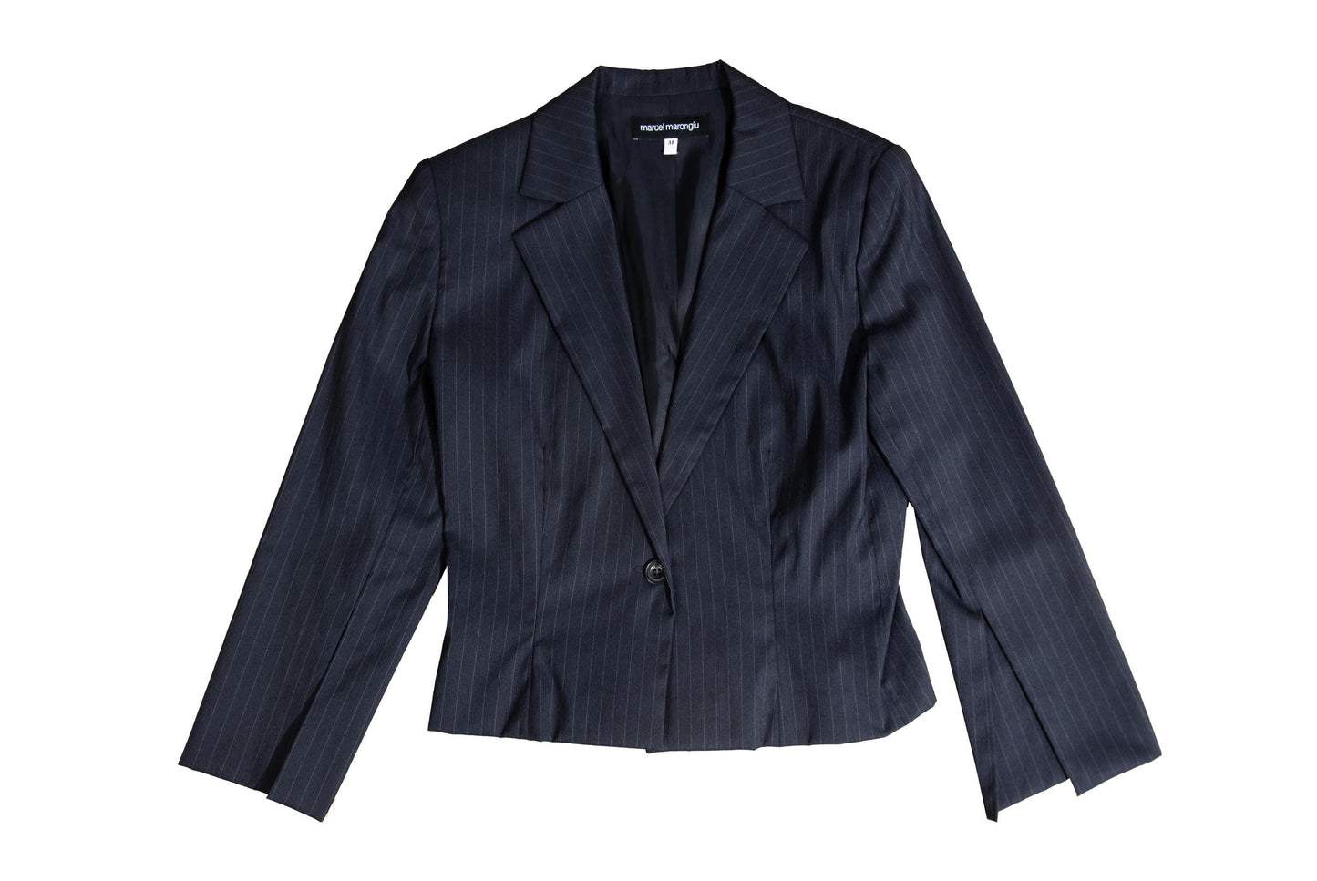 S/S 2002 Marcel Marongiu two piece suit with black lace details / Made in France