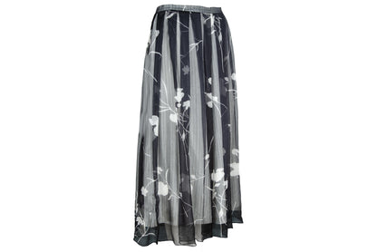 2000s Simultaneous 100% silk sheer pleated skirt / Made in Italy