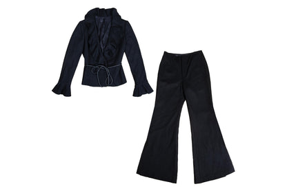 Novespazio by Noboru Yamafuji two piece black wool suit / Made in Japan