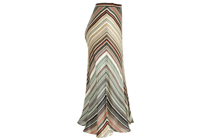 Vintage Max Mara 100% silk striped mermaid skirt / Made in Italy