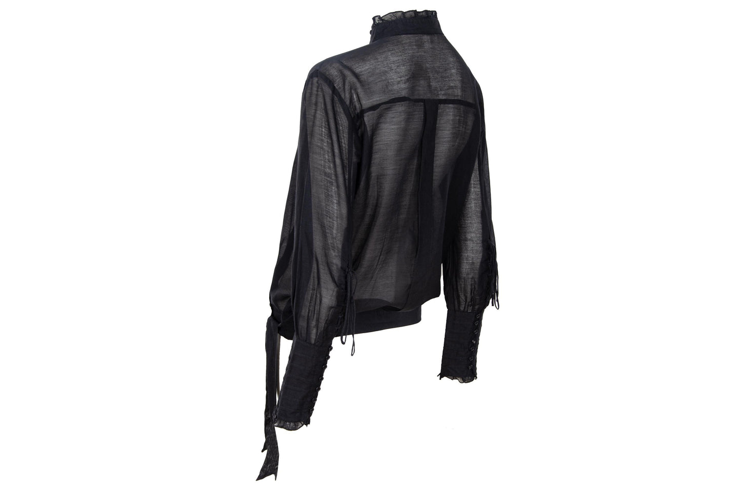 Vintage futuristic Edwardian inspired asymmetric button placket silk and cotton blend blouse