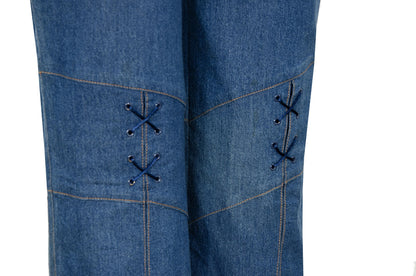 S/S 2002 Fatima Lopes denim lace-up corset style flared jeans