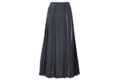 Vintage "IWISH" by Yohji Yamamoto long pleated skirt with contrasting panels / Made in Japan