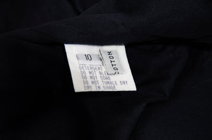 Vintage Easton Pearson black cotton corset inspired lace-up blouse with zip back opening