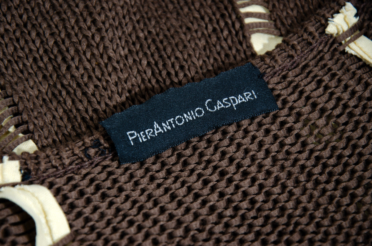 Vintage PierAntonioGaspari brown cotton knit convertible 2-in-1 sleeveless top - Made in Italy