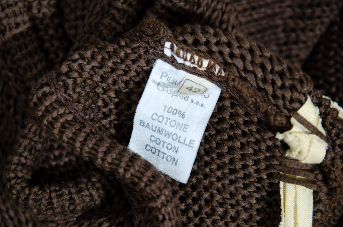 Vintage PierAntonioGaspari brown cotton knit convertible 2-in-1 sleeveless top - Made in Italy