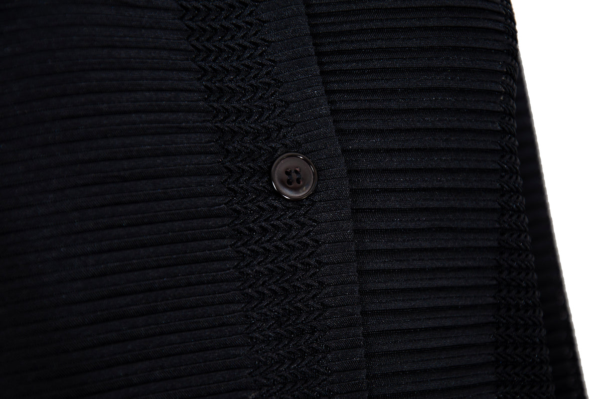 90s French brand permanent pleats sheer panels avant garde button-up shirt - Made in France