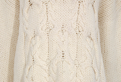 Vintage Ivan Grundahl 100% wool avant garde wide sleeves oversized cable knit pullover
