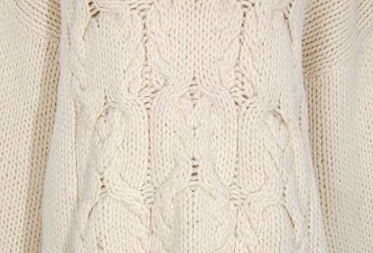 Vintage Ivan Grundahl 100% wool avant garde wide sleeves oversized cable knit pullover