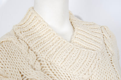 Vintage Ivan Grundahl 100% wool avant garde wide sleeves oversized cable knit pullover