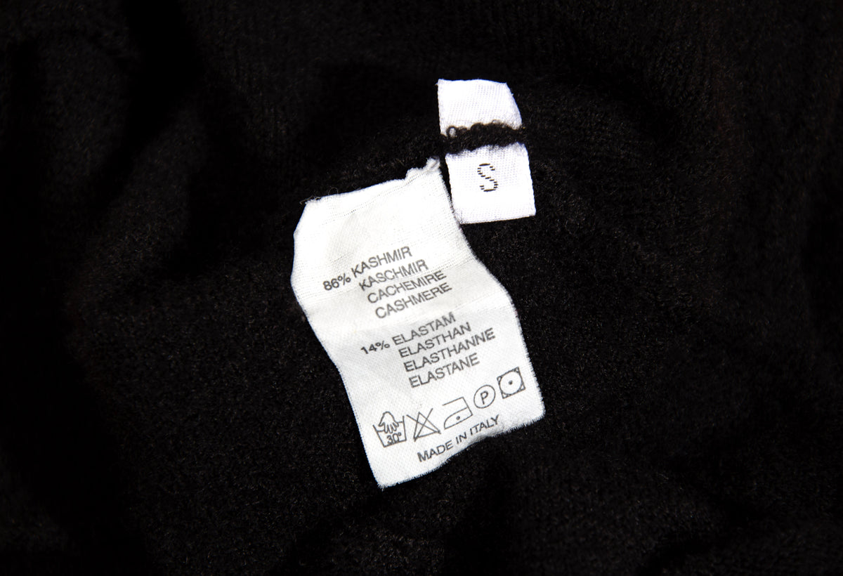 Vintage black cashmere cropped extra long sleeves bolero - Made in Italy