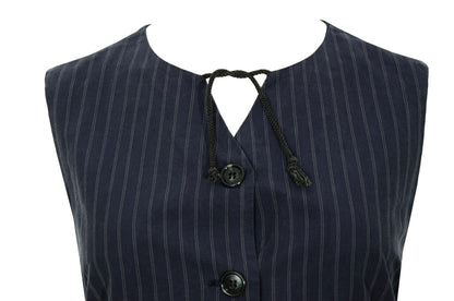 90s Marcel Marongiu pinstripe waistcoat - 100% cotton - Made in France