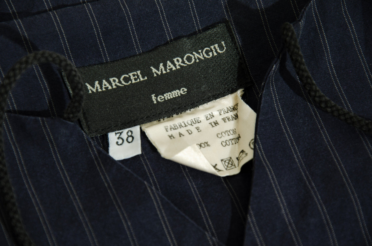90s Marcel Marongiu pinstripe waistcoat - 100% cotton - Made in France
