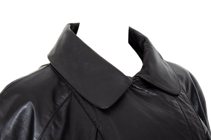 80s Michael Hoban for North Beach Leather black cinched waist biker jacket