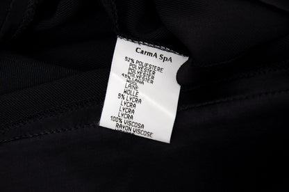 F/W 2001 Simultaneous black mini wrap skirt with pleated satin cummerbund waistband