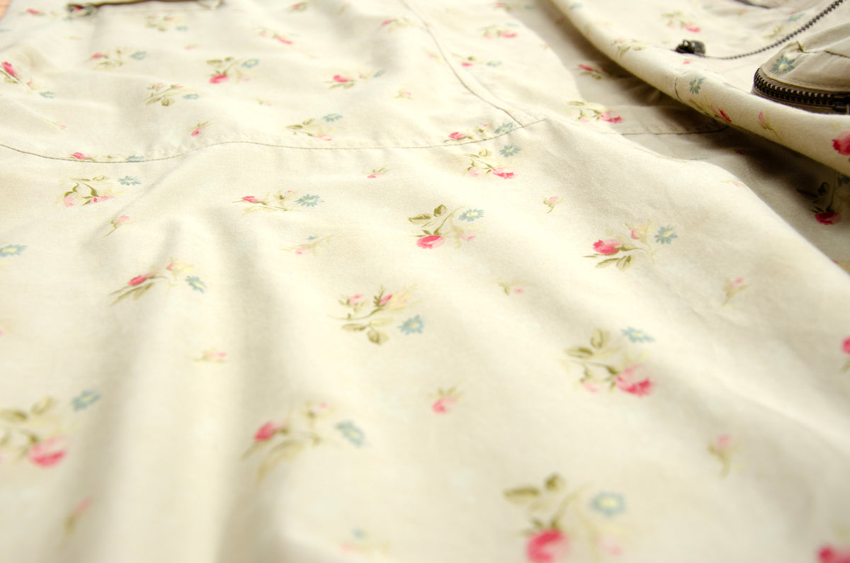 2000s Cop Copine utility multi pocket cargo skirt with romantic floral print