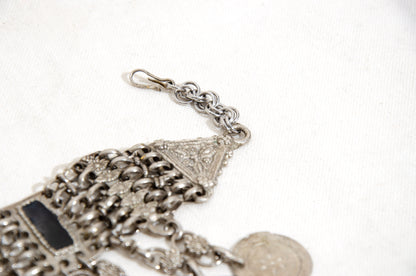 Vintage Kuchi tribal bib choker necklace with coin pendants - Vintage ethnic jewelry