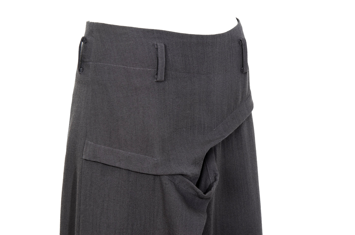 Vintage Japanese designer architectural fold draped wool column skirt / Made in Japan