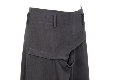 Vintage Japanese designer architectural fold draped wool column skirt / Made in Japan