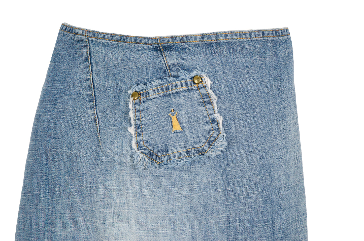 2000s Cop Copine light wash denim wrap skirt / Made in France