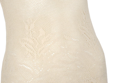 F/W 2002 Simultaneous cream open knit turtleneck mini dress - Made in Italy