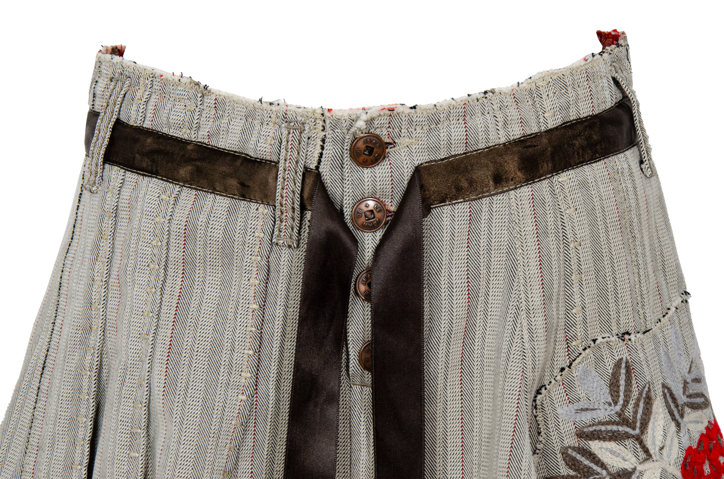 2000s Marithé + François Girbaud layered asymmetrical button front skirt - Made in Italy