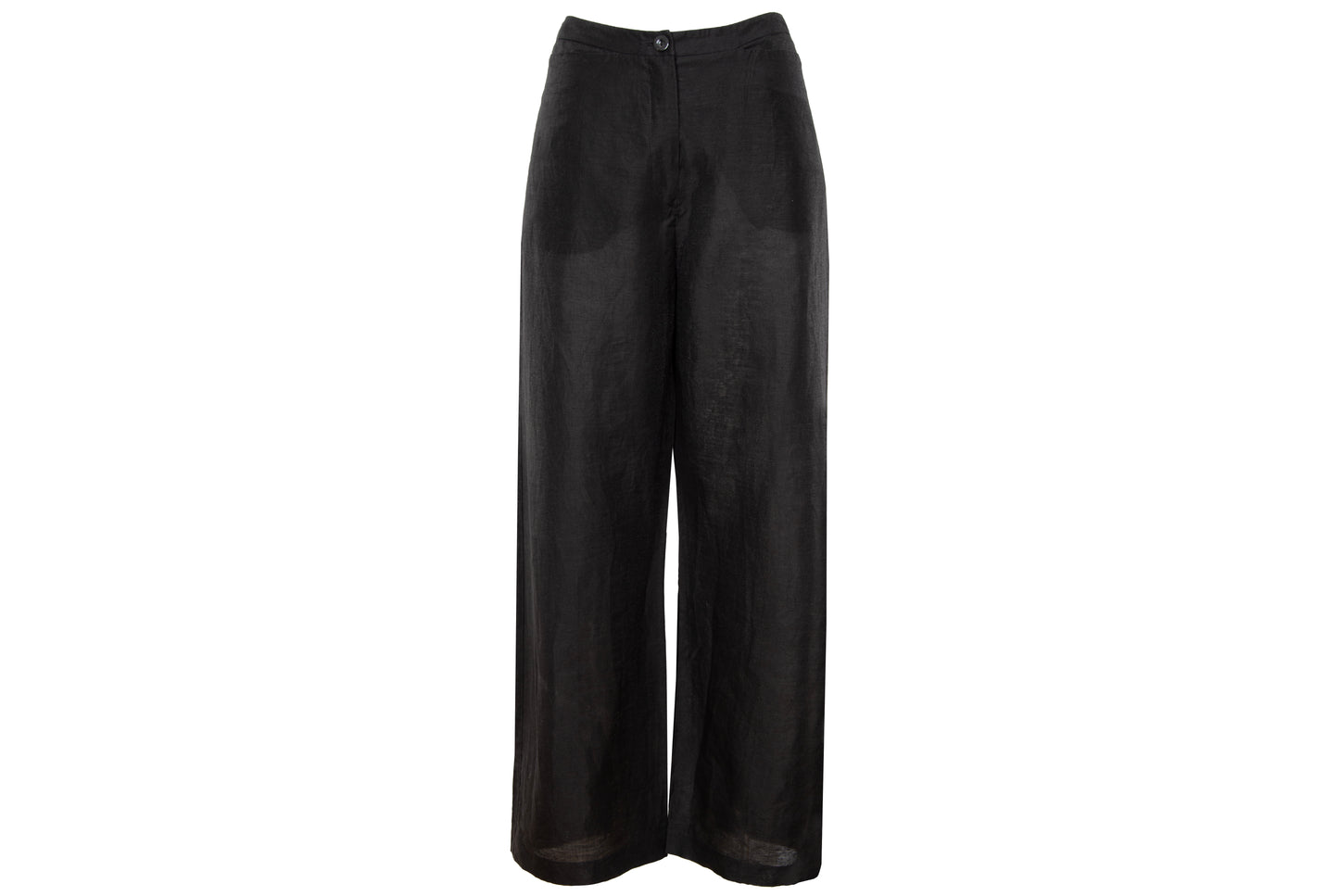 Vintage minimalist black linen long shirt jacket & pants two piece set