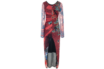 2000s Save The Queen abstract colorful print maxi dress - Made in Italy - M