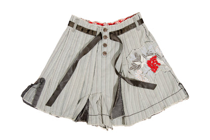 2000s Marithé + François Girbaud layered asymmetrical button front skirt - Made in Italy