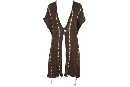 Vintage PierAntonioGaspari brown cotton knit convertible 2-in-1 sleeveless top - Made in Italy