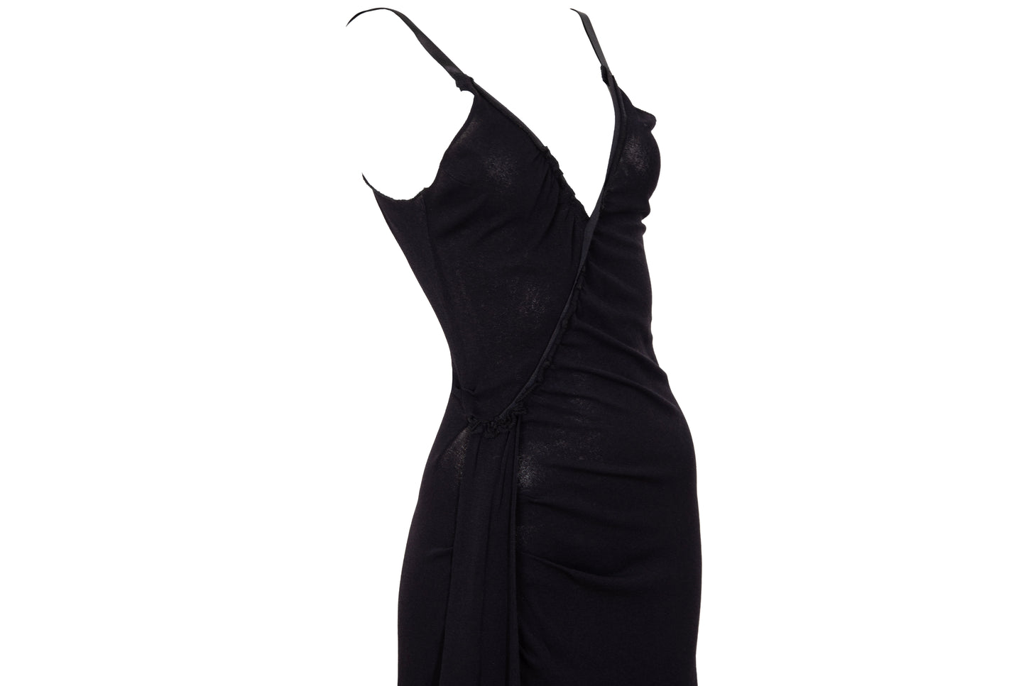 Vintage Italian brand draped asymmetrical spaghetti straps dress - Made in Italy