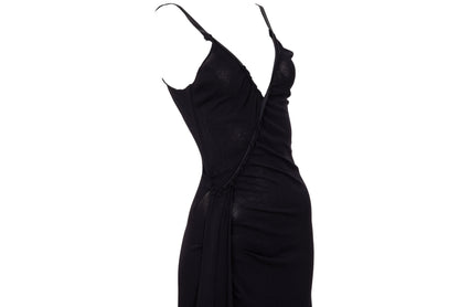 Vintage Italian brand draped asymmetrical spaghetti straps dress - Made in Italy