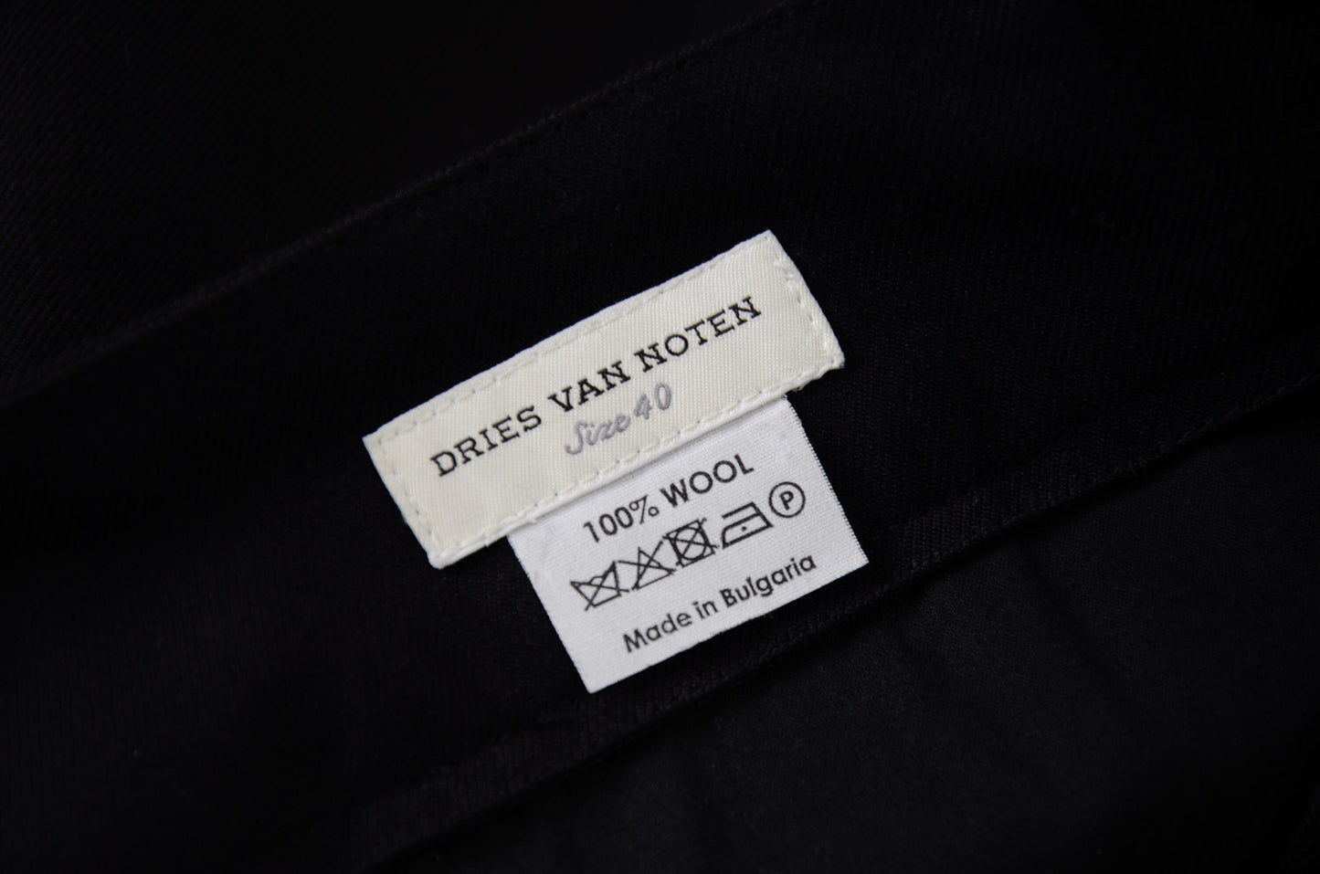 Vintage Dries Van Noten 100% wool black pants with overskirt