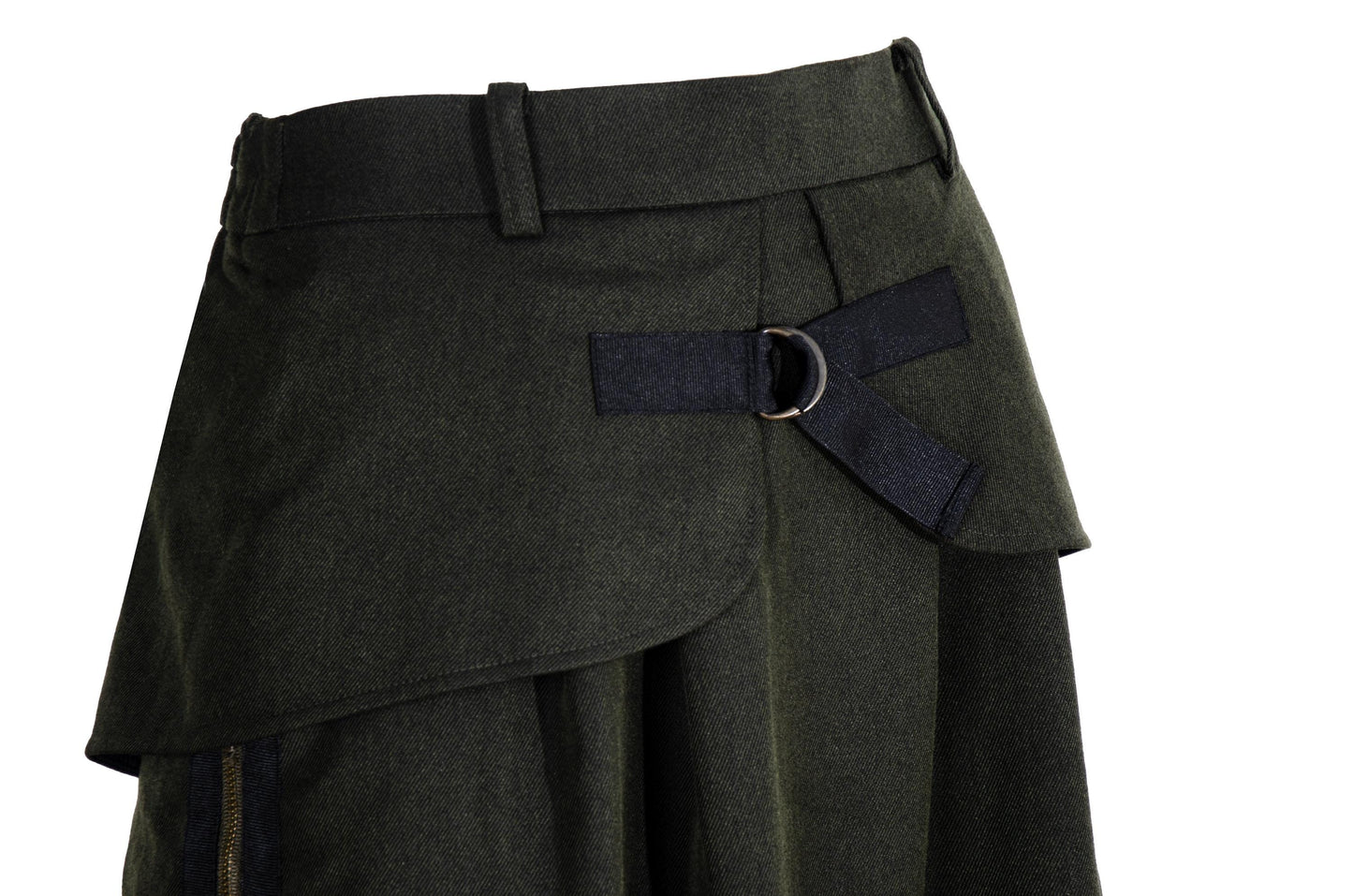 Vintage Atsuro Tayama army green layered skirt / Made in Japan