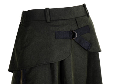 Vintage Atsuro Tayama army green layered skirt / Made in Japan
