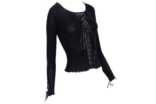Vintage Italian wool & silk corset knit top / Made in Italy