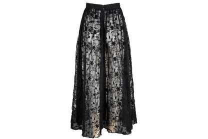 90s Marcel Marongiu sheer high waist lace maxi skirt / Made in France